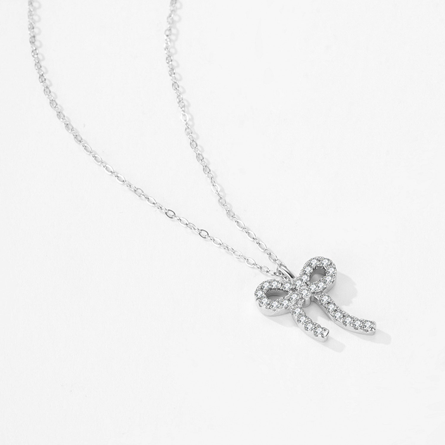 Wholesale S925 sterling silver  bow pendant clavicle chain