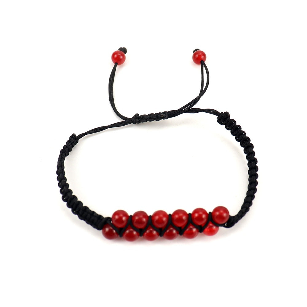 Wholesale Bohemian Handmade Double-Row Woven Amethyst Crystal Bracelet Fashion Jewelry Accessory Travel Souvenir Gift