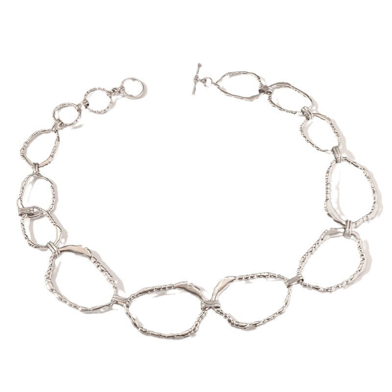 Wholesale Alloy Geometric Circle Stitching Chain Necklace