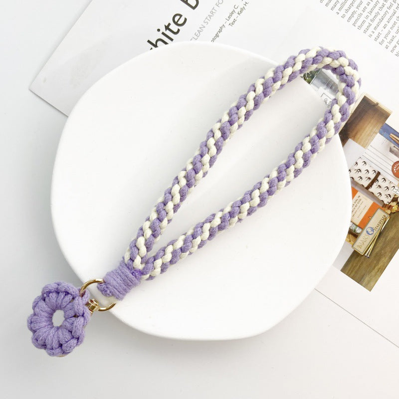 Wholesale Handmade Woven Keychains Flower Corn Knot Lanyard Keychain ACC-KC-Huaien002