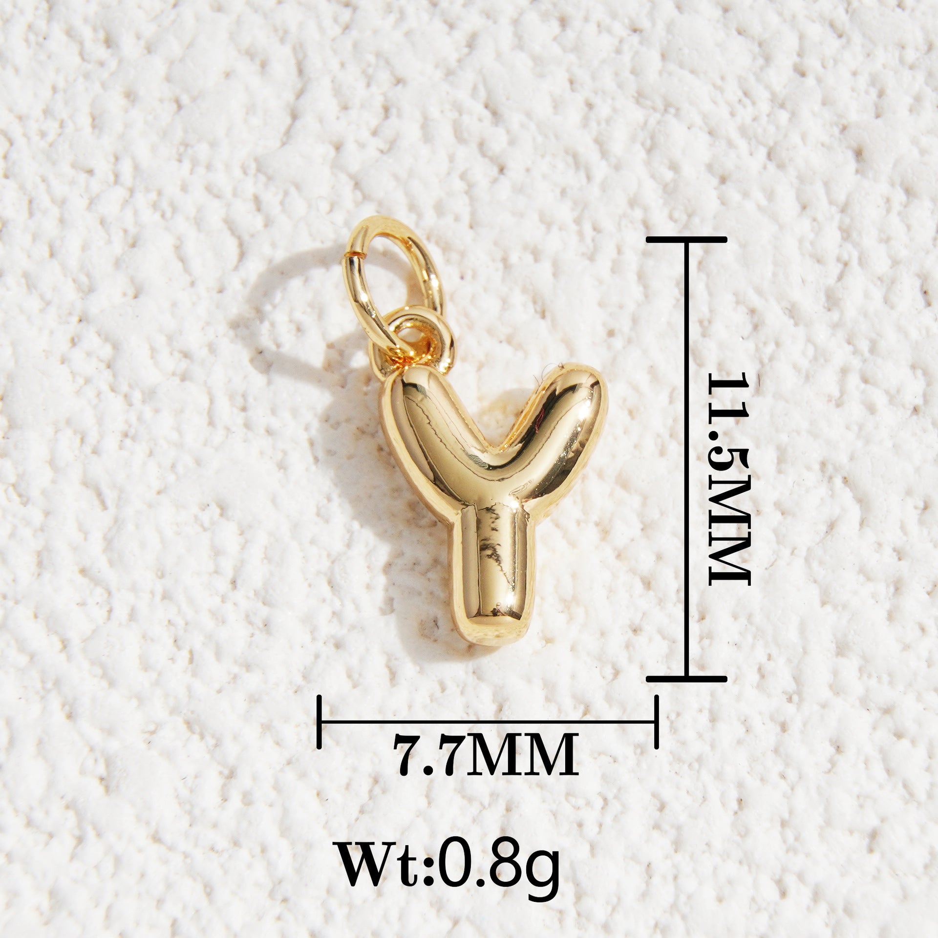 Wholesale5pcs DIY Copper Jewelry Charms— Gold-Tone Letter Series