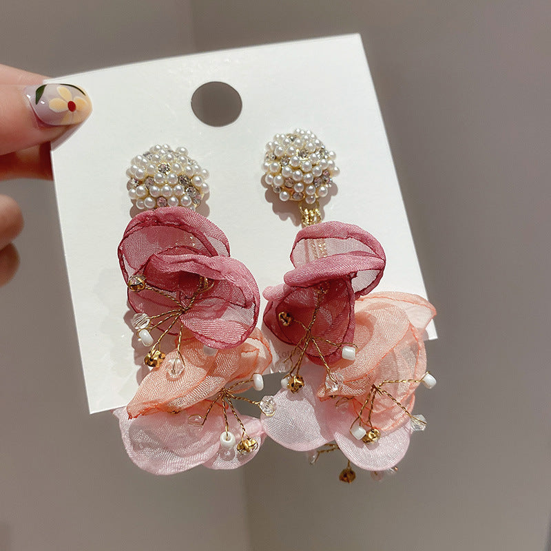 Wholesale Yellow Flower Earrings Exaggerated Stud Earrings Statemente Earrings Ear Studs ACC-ES-Huih001