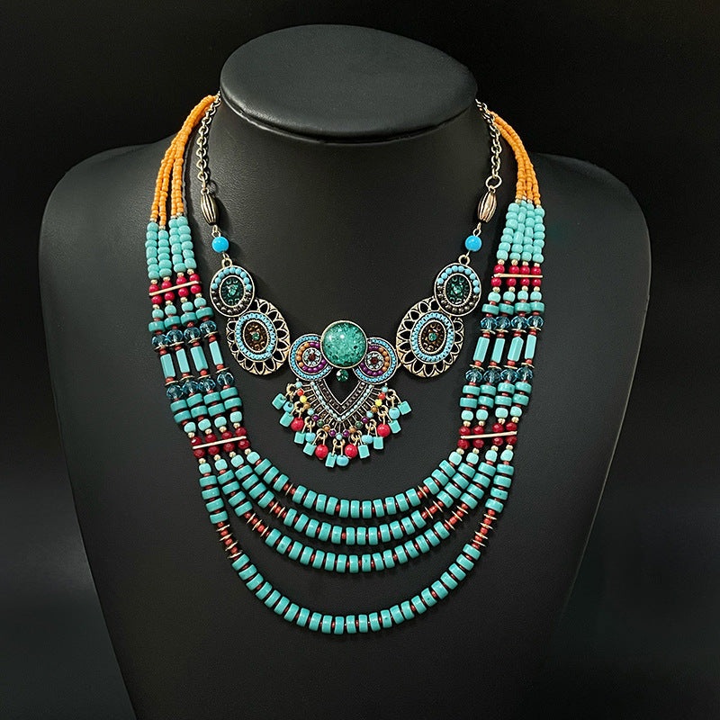 Wholesale Ethnic Bohemian Rice Beads Necklaces Earrings Jewelry Set ACC-NE-Jicai002