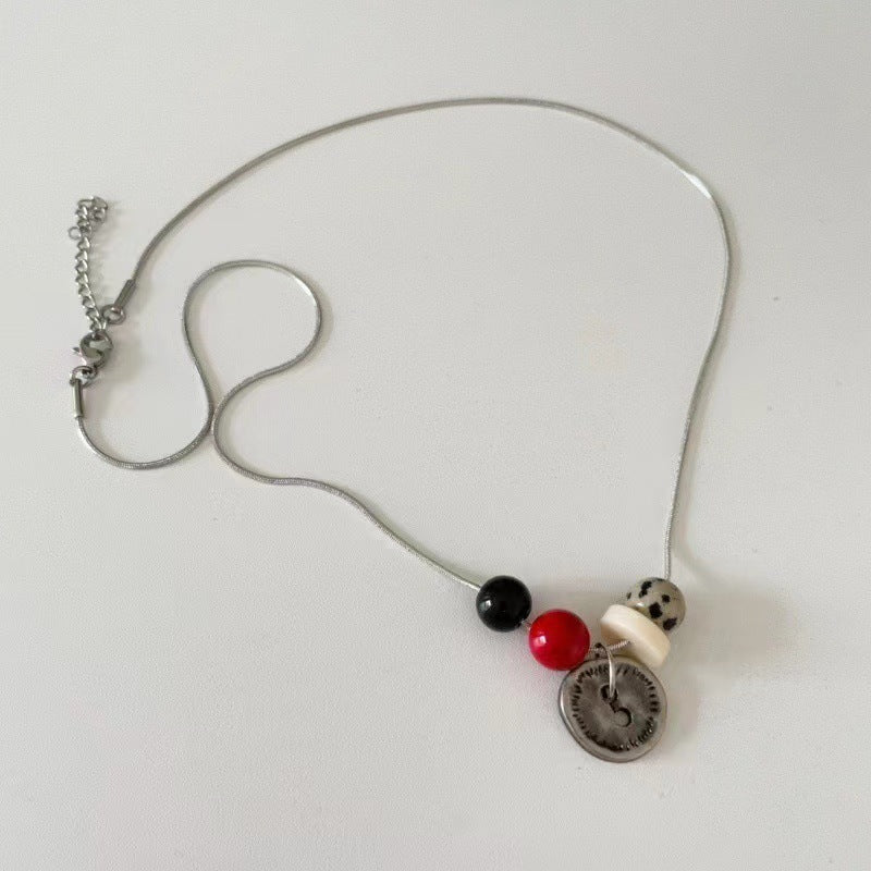 Wholesale White Snowman Button Necklace Christmas Sweater Chain