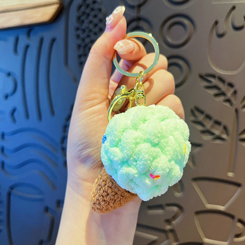 Wholesale Colorful Plush Ice Cream Keychain Cartoon Bag Charm Cute Gift