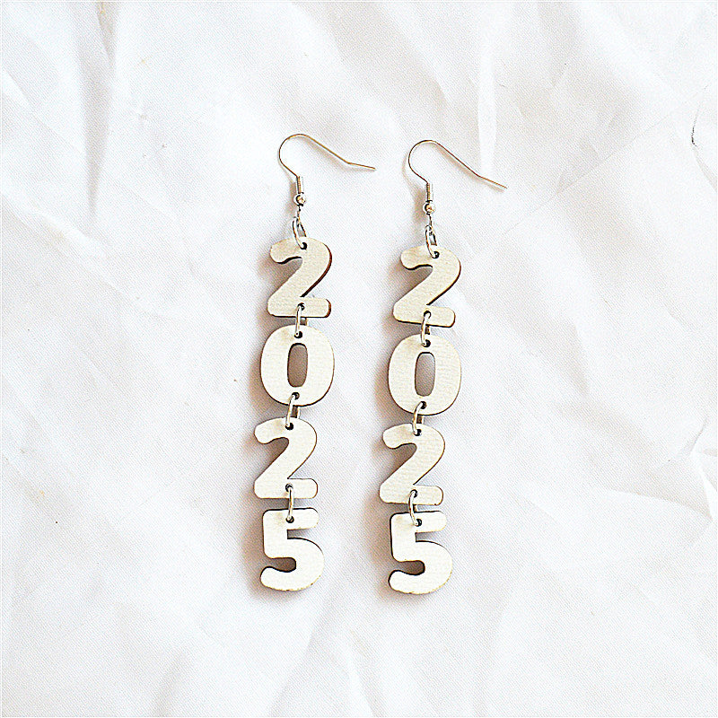 Wholesale New Year Number Earrings ACC-ES-XN040