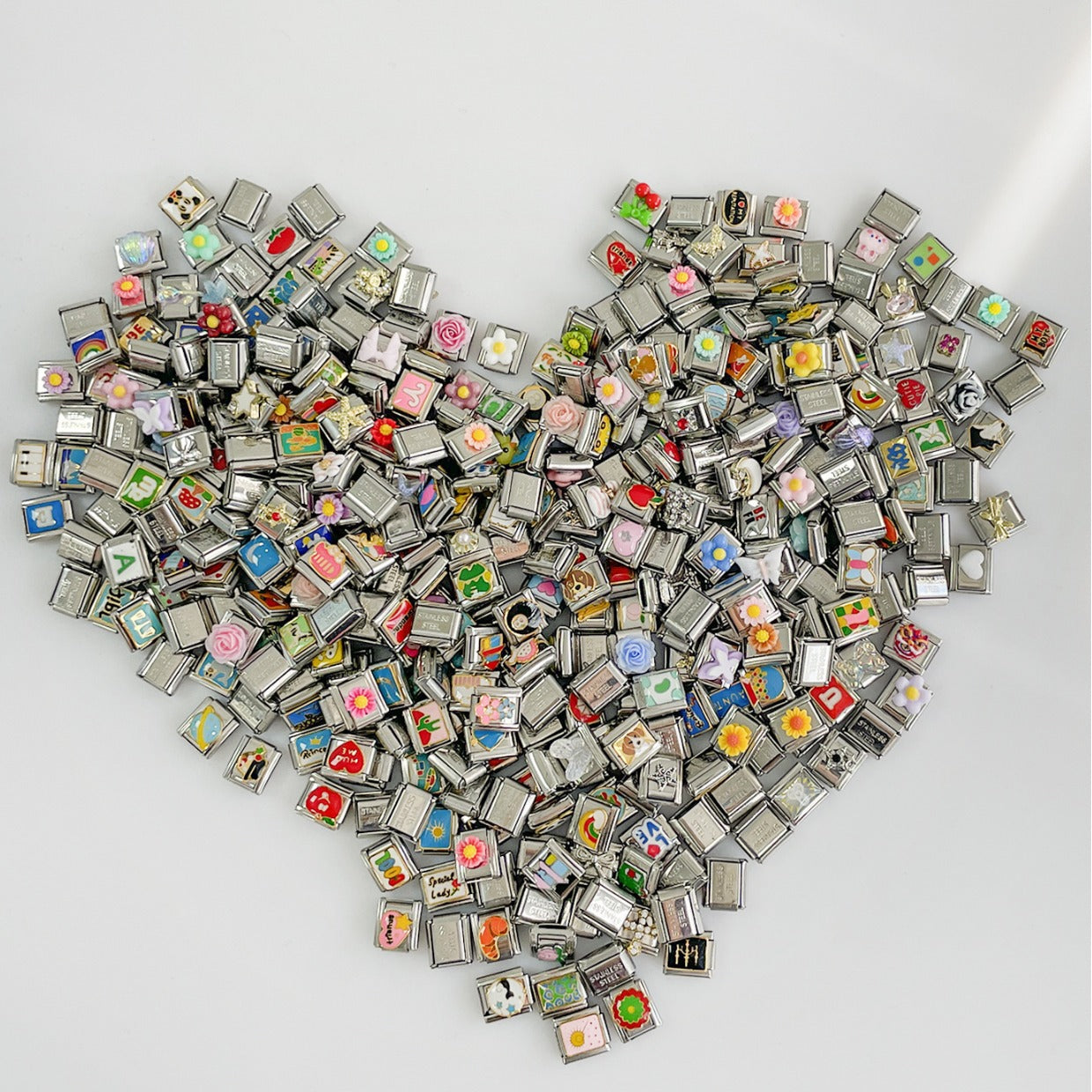 Wholesale 10pcs Italian Charm Bracelet 9mm DIY Splicing Cute Creative Stainless Steel Composable Bracelet