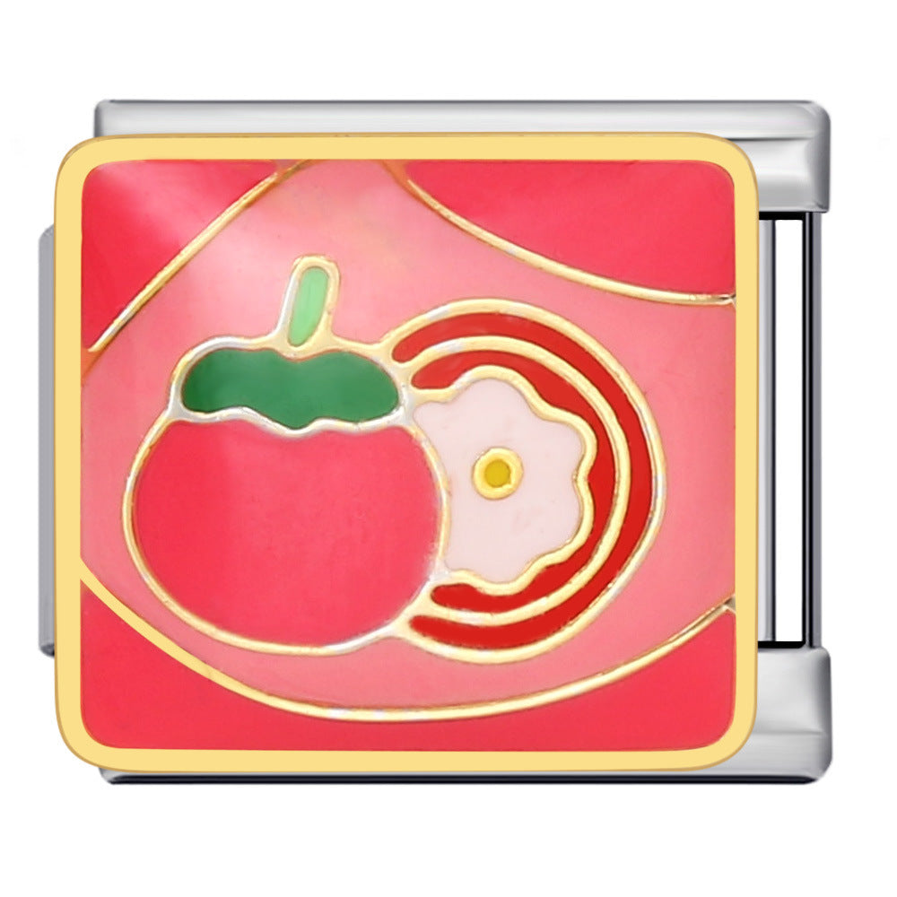 Wholesale Italian Charm Bracelet 9mm DIY Splicing Removable Fruit Series Stainless Steel Composable Bracelet