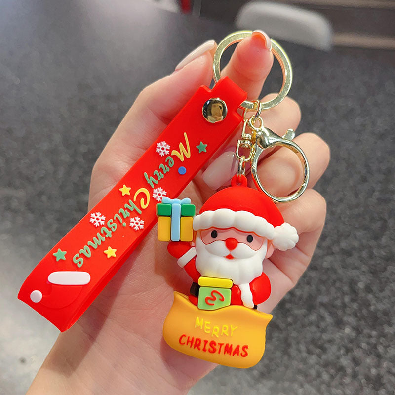 Wholesale Christmas  Keychain Cute Tree Elk Sock Pendant Car Key Accessory Gift For Men Women Boutique Resale