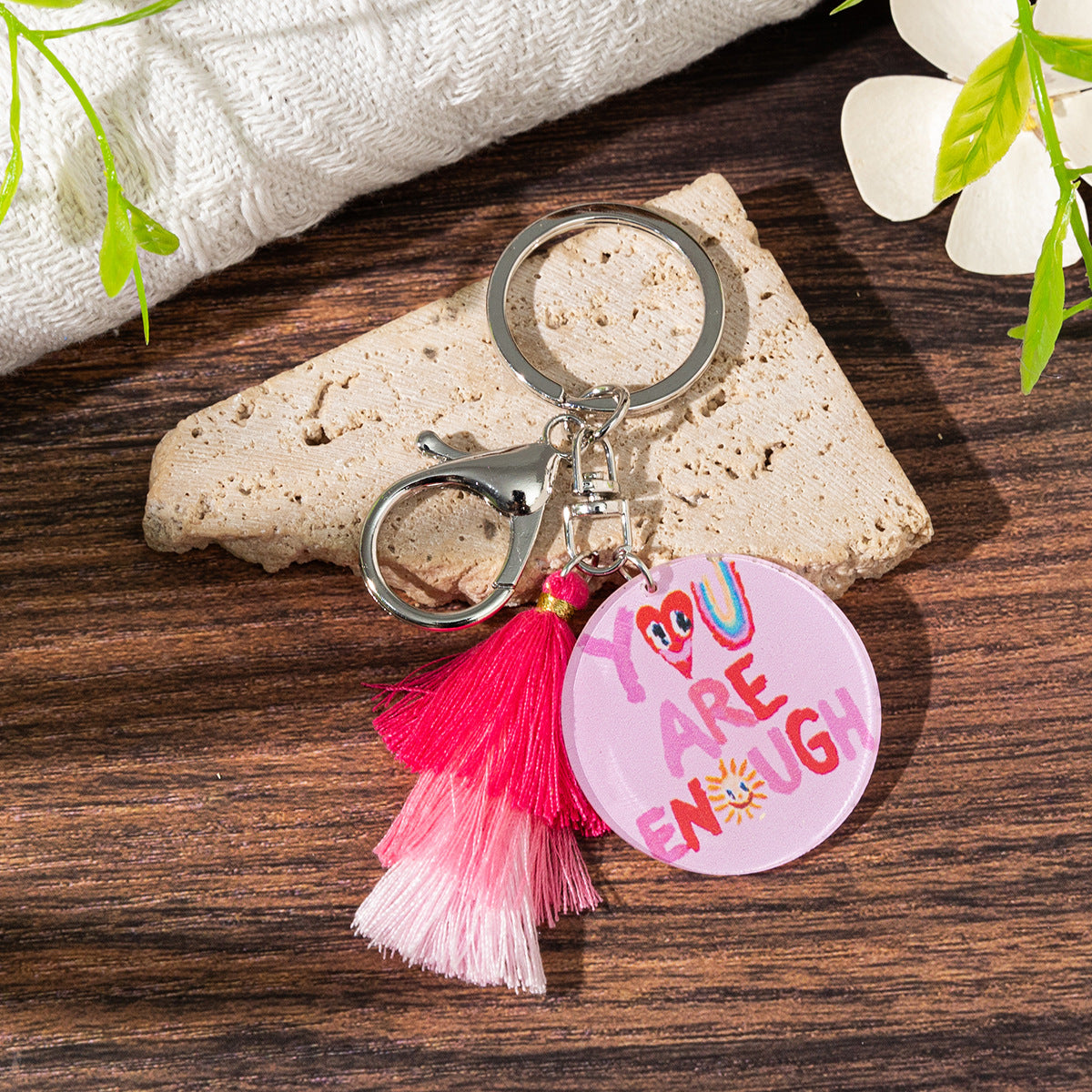 Wholesale Acrylic Gradient Tassel Keychain