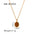Wholesale  stainless steel 18K gold plated pendant inlaid natural Tiger Eye stone necklace