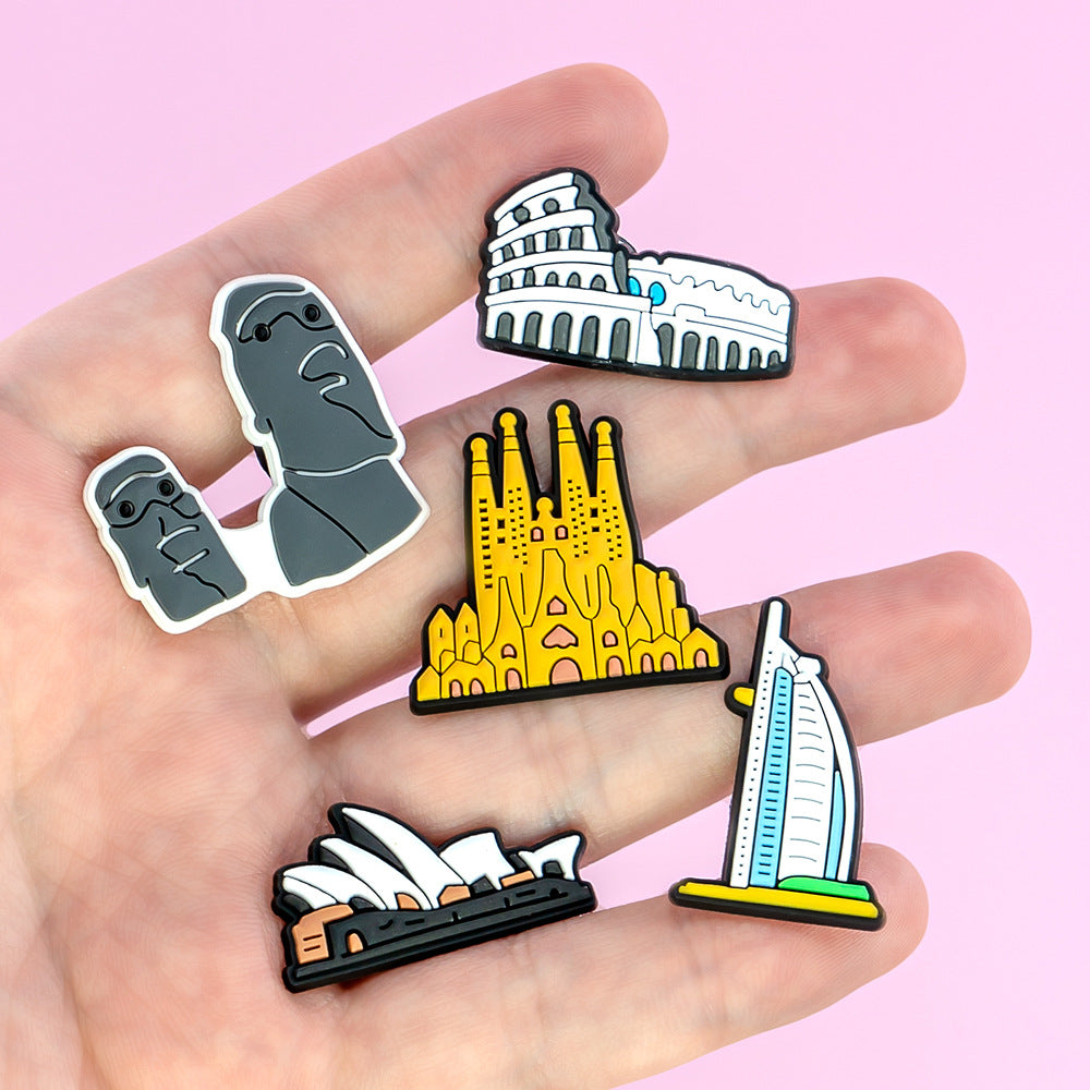 Wholesale Random 100pcs Travel Series Shoes Accessories Shoes Charms