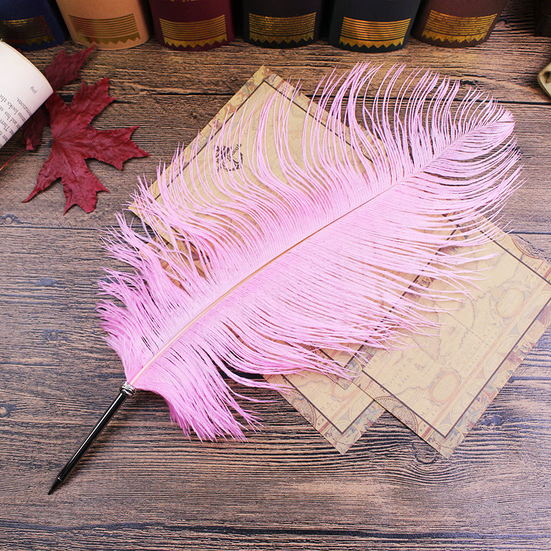 Wholesale  10pcs stationery feather pen ostrich pen ballpoint pen