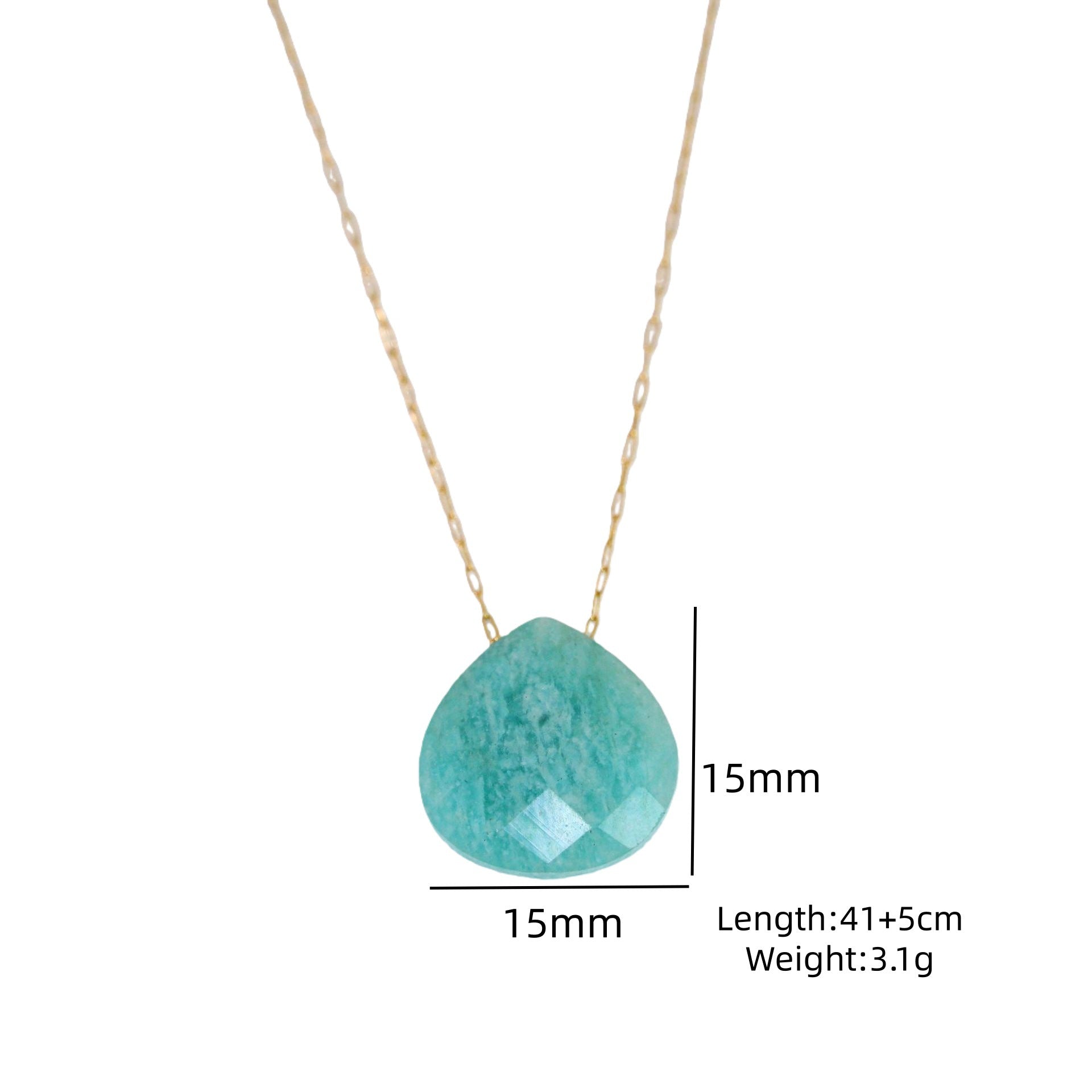 Wholesale Light Luxury Blue Tianhe Stone 14K Gold Plated Titanium Steel Necklace,  Fashion Jewelry Accessory Gift