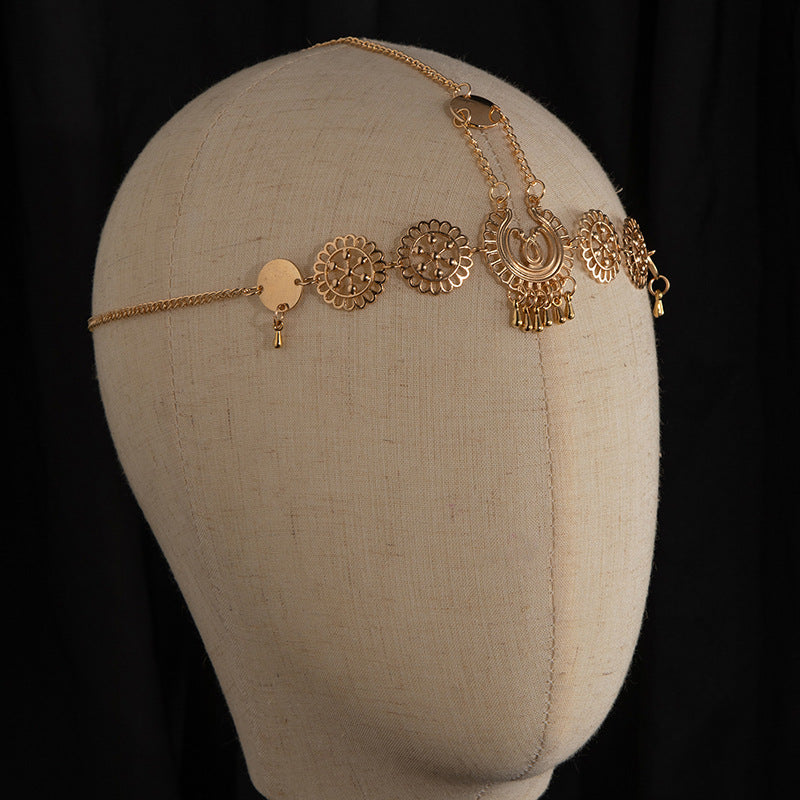 Wholesale Bohemian Alloy Forehead Chain with Tassel for Travel Photo Boutique Resale Jewelry Accessory
