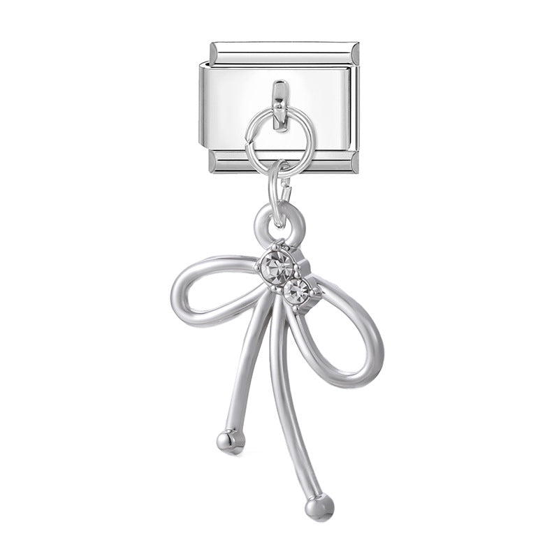 Wholesale 9mm Italian Charm Starter Bracelets DIY Heart Pendant Stainless Steel Composable Bracelet