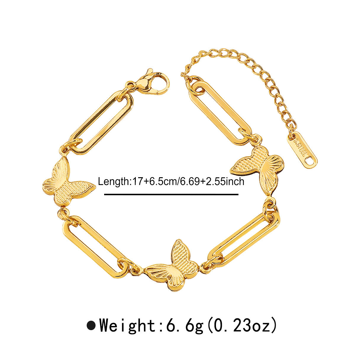 Wholesale  Fashionable New Geometric Stainless Steel Chain Bracelet Retro Ins Style