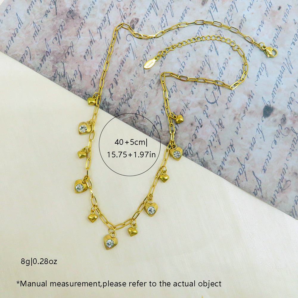 Wholesale Vintage Love Heart Hoop Earrings Necklace Set