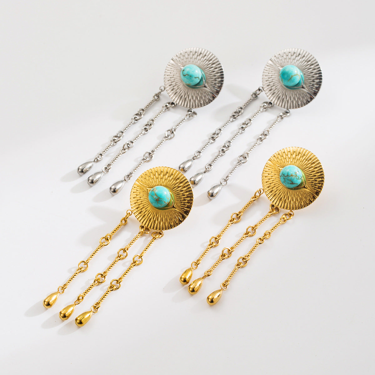 Wholesale Simple Style Versatile Tassel Earrings for Women  Turquoise Earrings for Women