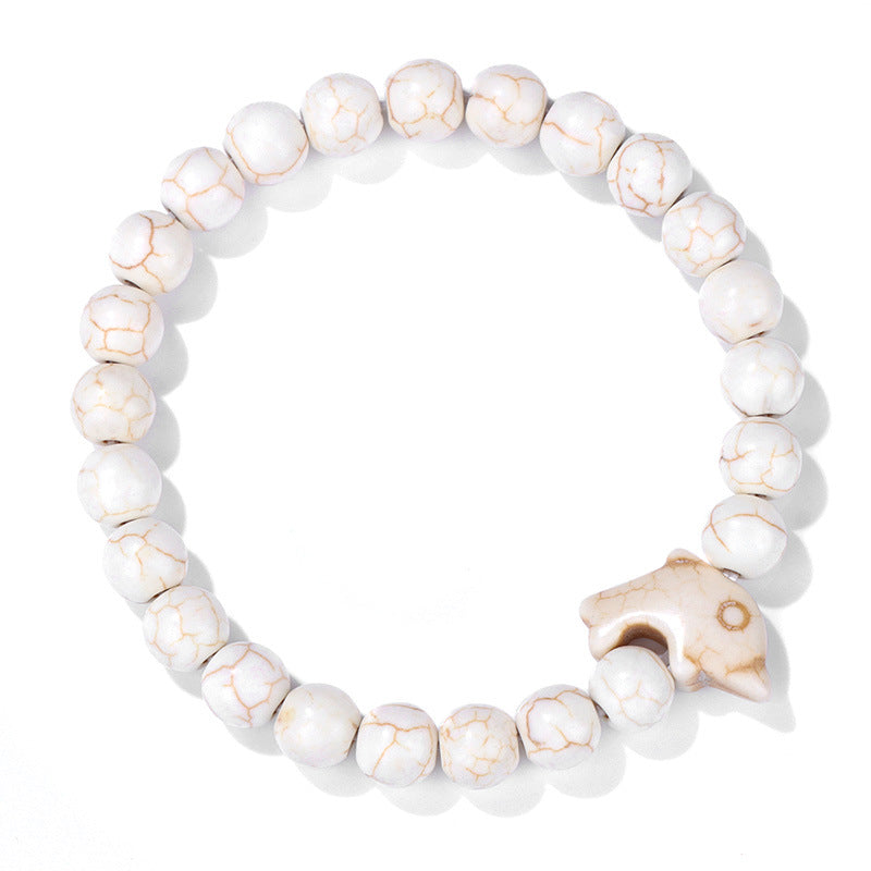 Wholesale Natural Stone Beads Dolphin Bracelet ACC-BT-YinYi007