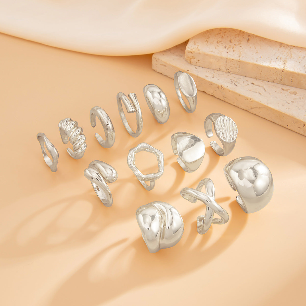 Wholesale Glossy water drop hug irregular joint ring