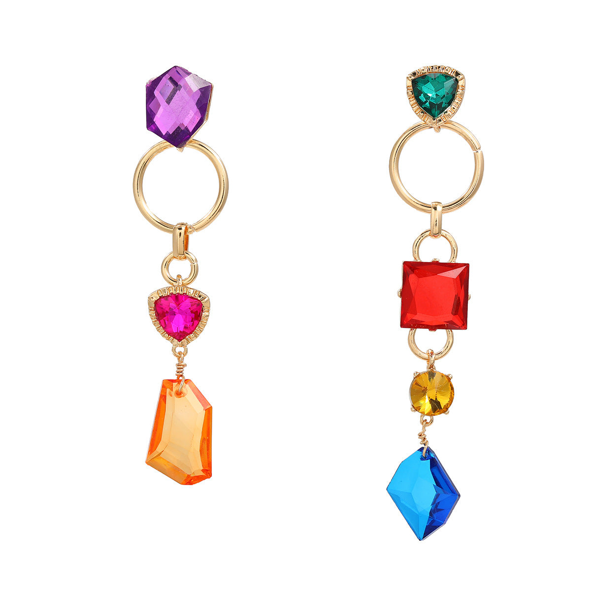 Wholesale multi-layer geometric shape acrylic alloy earrings ACC-ES-JL009