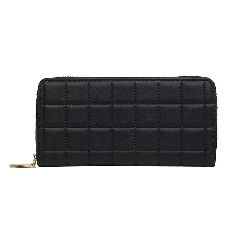 Wholesale PU Embossed Checkered Long Wallet ACC-WT-Kuans003