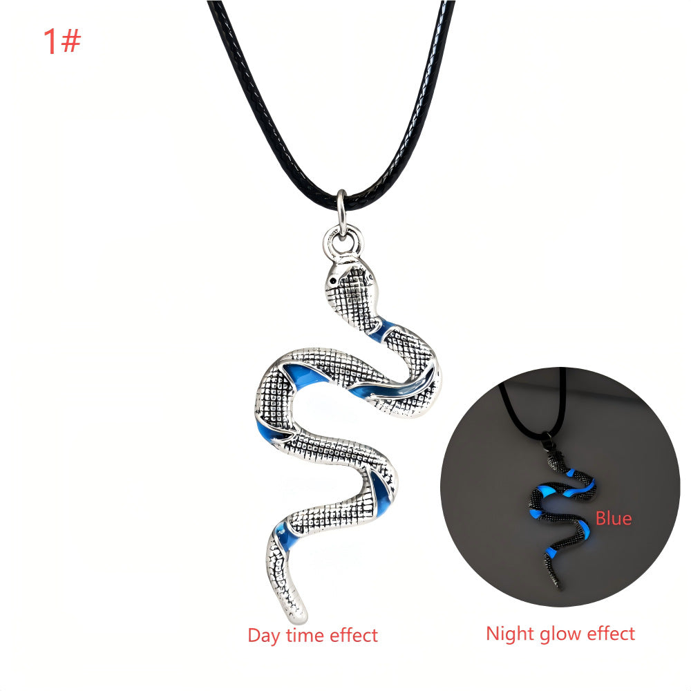 Wholesale Luminous Snake Necklace Zinc Alloy Vintage Pendant