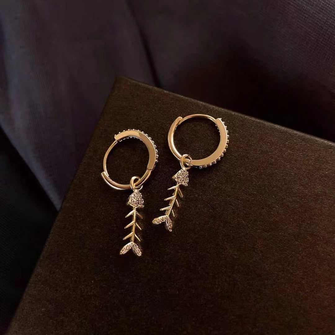 Wholesale mermaid tail jewelry suit clavicle chain earrings