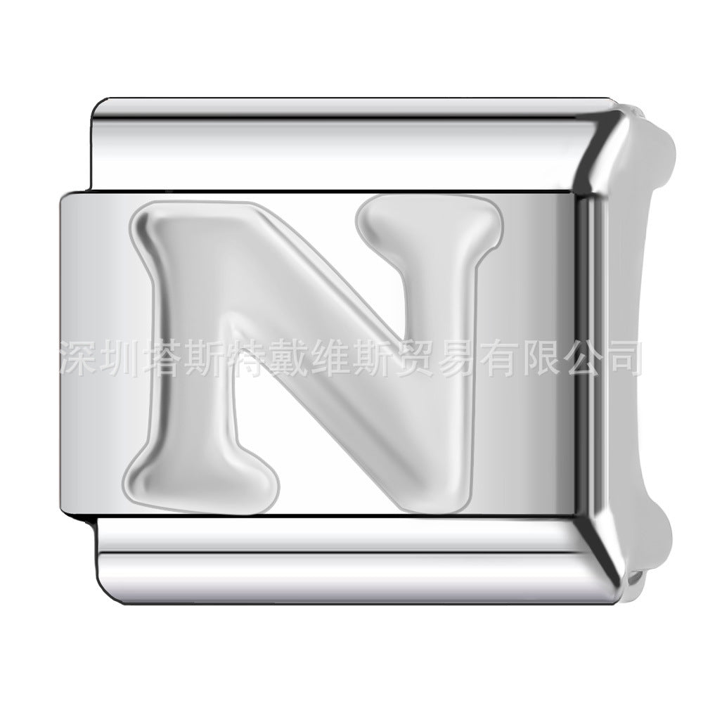 Wholesale 9mm Italian Charm Starter Bracelets DIY square Single Section Creative Stainless Steel Composable Bracelet