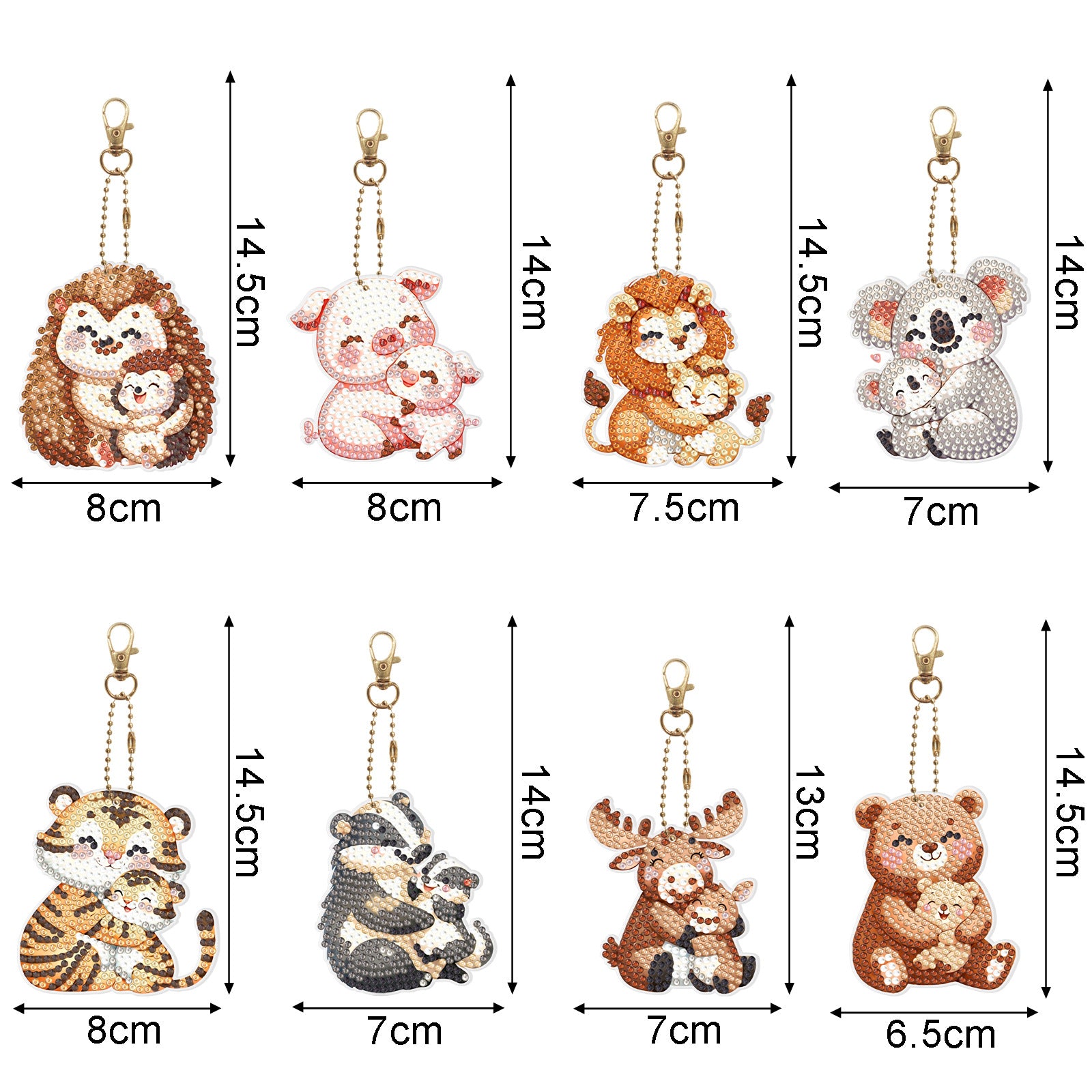 Wholesale Acrylic Cute Small Animal Dot Diamond Painting Custom Keychains ACC-KC-XingNa002