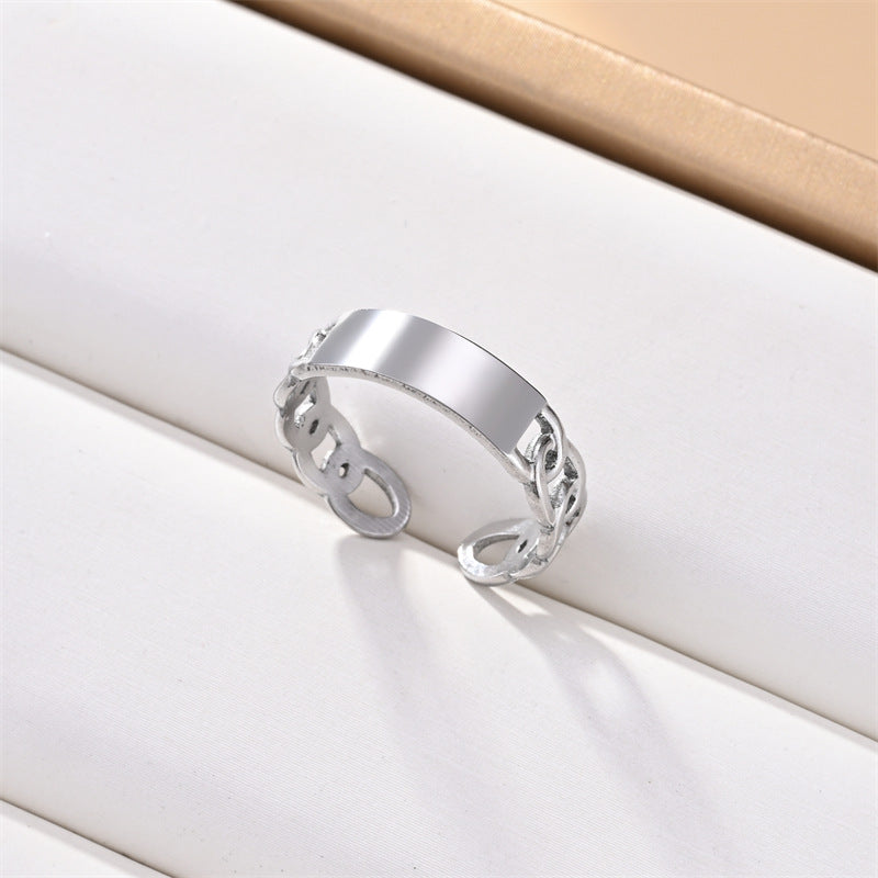 Wholesale Stainless steel oil drop simple cool style open ring