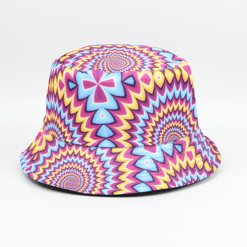 Wholesale  Vintage Printed Double-sided Fisherman Hat Bucket Hat