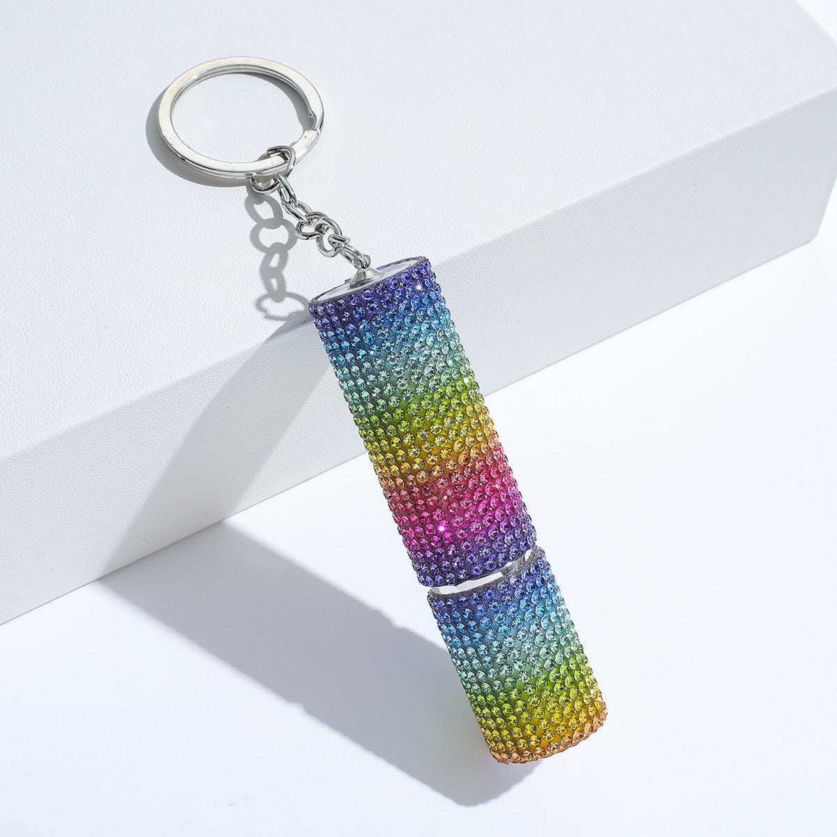 Wholesale colorful leopard print rhinestone perfume bottle portable multifunctional alloy keychain ACC-KC-ZhiYa003