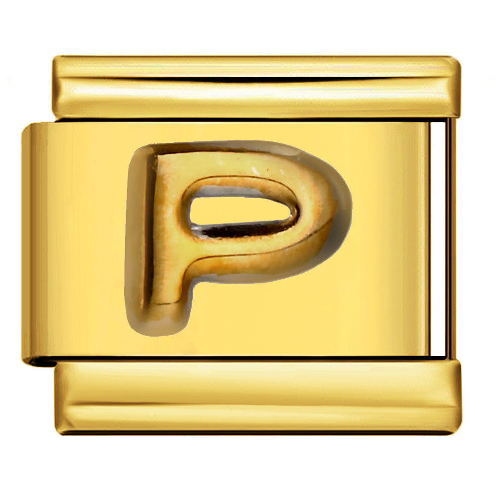 Wholesale Italian Charm Bracelet 9mm DIY Splicing Removable Raised Letters Stainless Steel Composable Bracelet