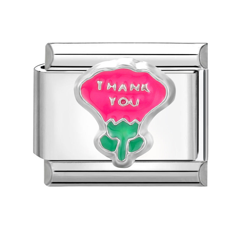 Wholesale Stainless steel DIY charm color love letter module stainless steel elastic bracelet