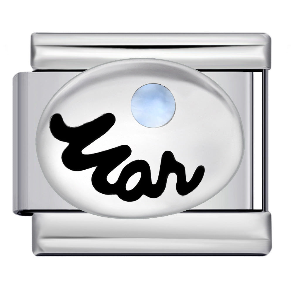 Wholesale Italian Charm Bracelet 9mm DIY Splicing 12 Birthstones Stainless Steel Composable Bracelet