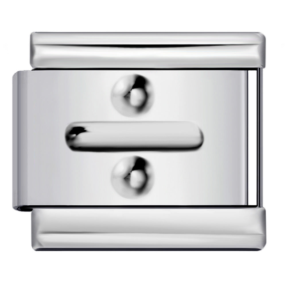 Wholesale Italian Charm Bracelet 9mm DIY Splicing Removable Number Symbol Element Stainless Steel Composable Bracelet