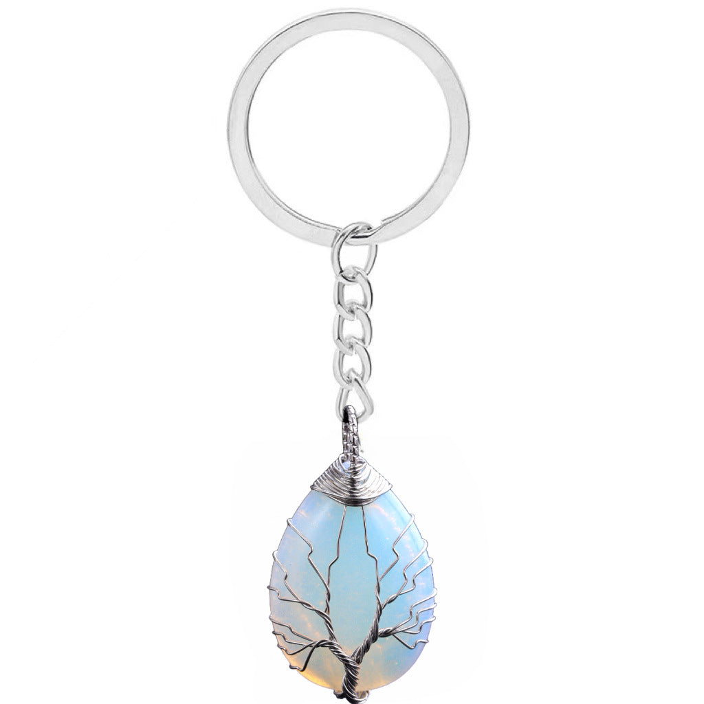 Wholesale Drop Shaped Tree of Life Handmade Wire Wrapped Metal Keychain ACC-KC-YuChan001