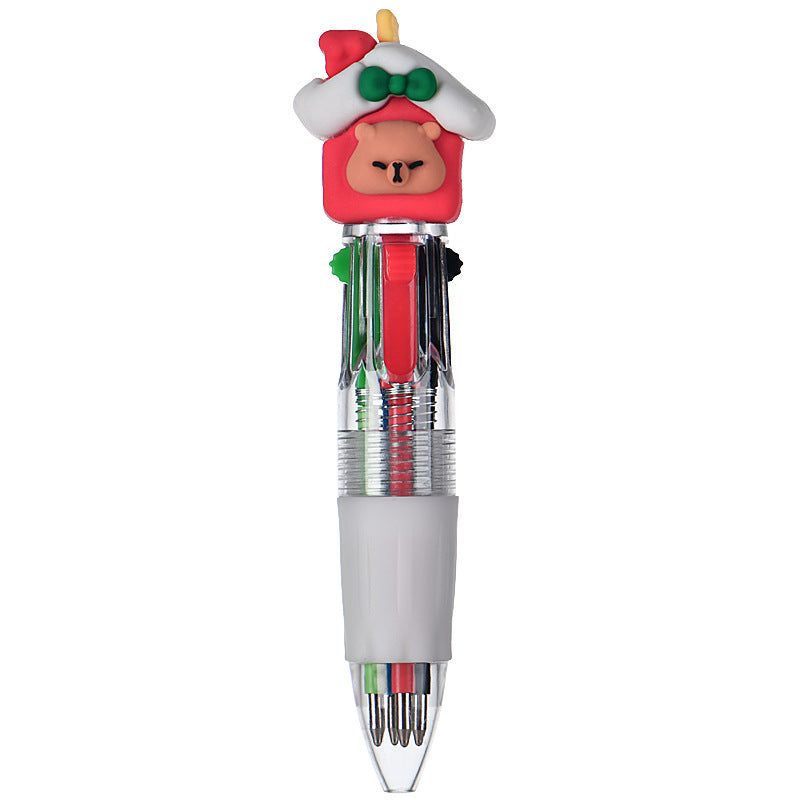Wholesale Cute cartoon Christmas four-color ballpoint pen