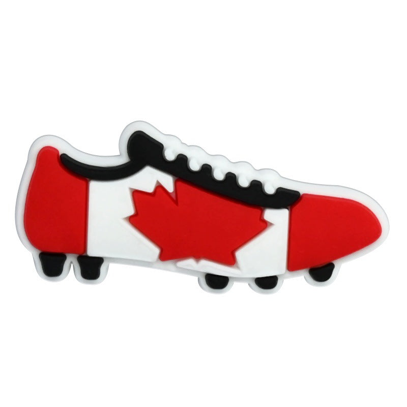 Wholesale Random 100pcs Football Club clogs   PVC Soft Rubber Shoe Buckle Decoration