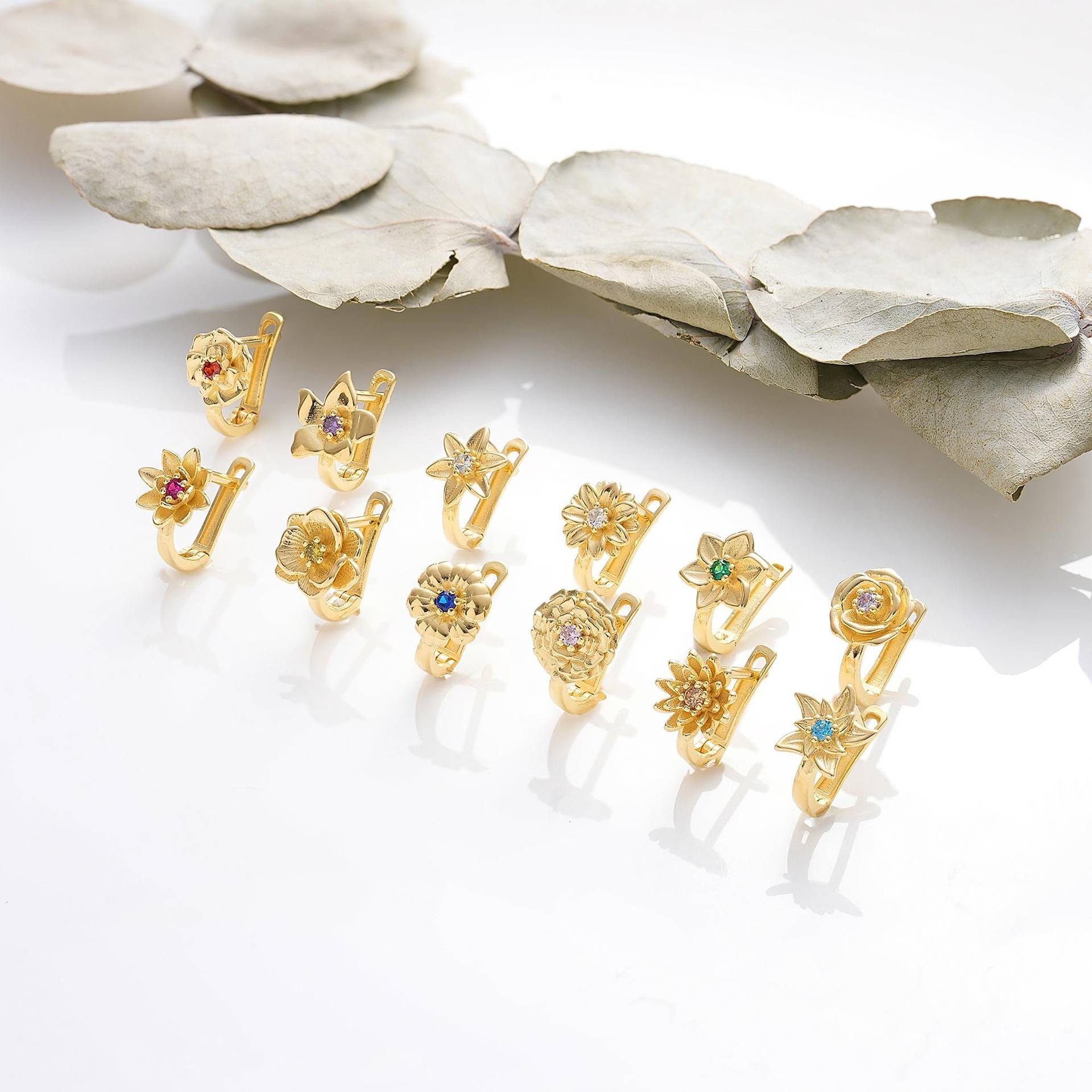 Wholesale  Flower Earrings December Birth Flower Earrings Plant Florals