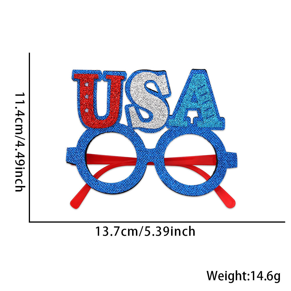 Wholesale  Independence Day Five-pointed Star Glasses Decoration