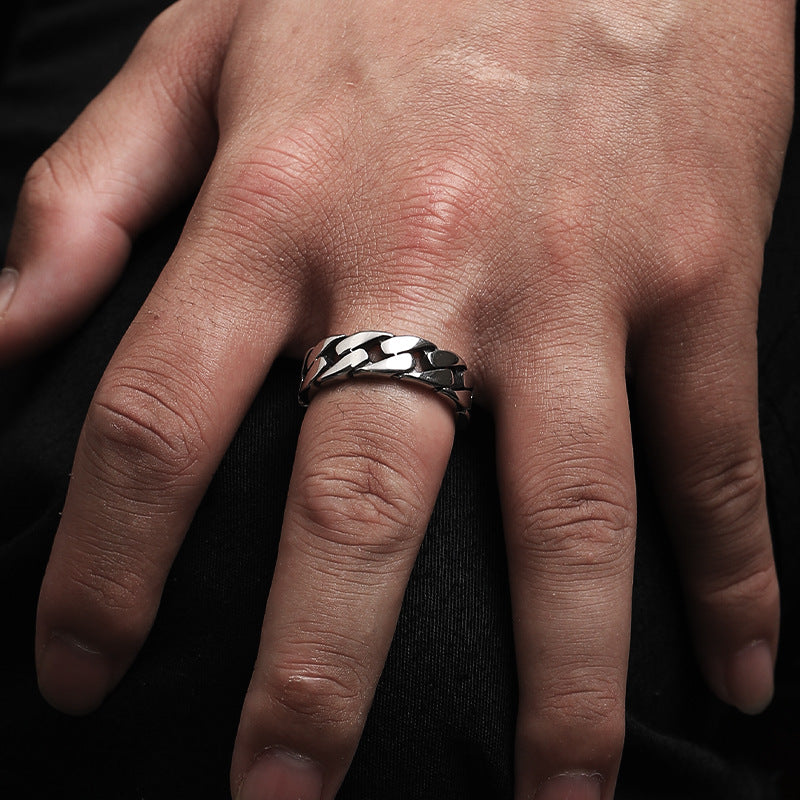 Wholesale Titanium Steel Ring Men's Stainless Steel Chain Ring ACC-RS-Hait005