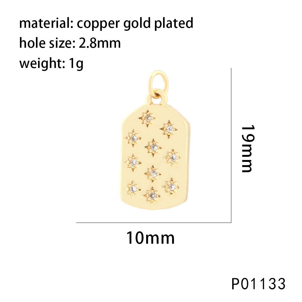 Wholesale Micro-inlaid star and moon six-pointed star round heart pendant