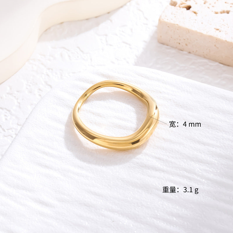 Wholesale Zircon Ring 18K Gold Plated Stainless Steel Ring ACC-RS-LR003