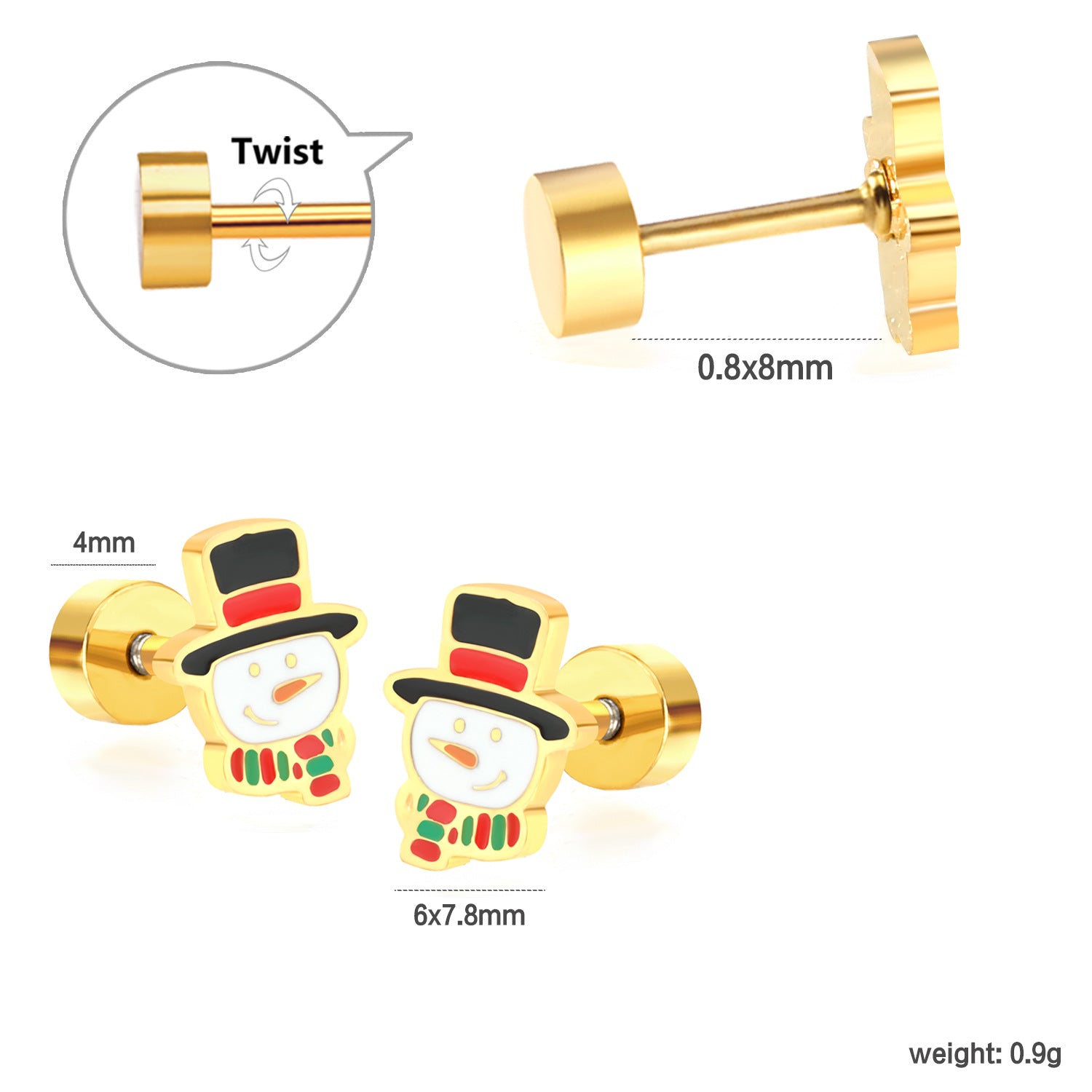 Wholesale versatile cute Christmas series stud earrings