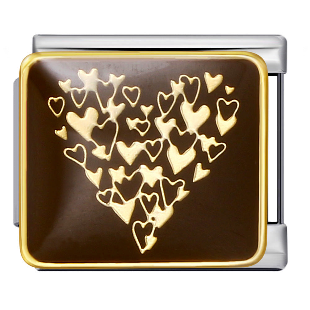 Wholesale Italian Charm Bracelet 9mm DIY Splicing Removable Oil Drop Cartoon Stainless Steel Composable Bracelet