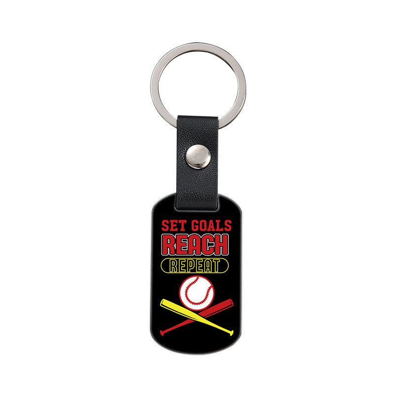Wholesale Softball Baseball Sports Metal Leather Keychain ACC-KC-Ganggu036