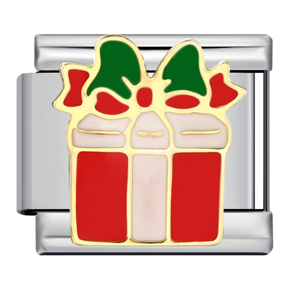 Großhandel 5pcs Italienisches Charmalme Armband 9mm DIY Spleißen Weihnachtskollektion Edelstahl komponierbares Armband